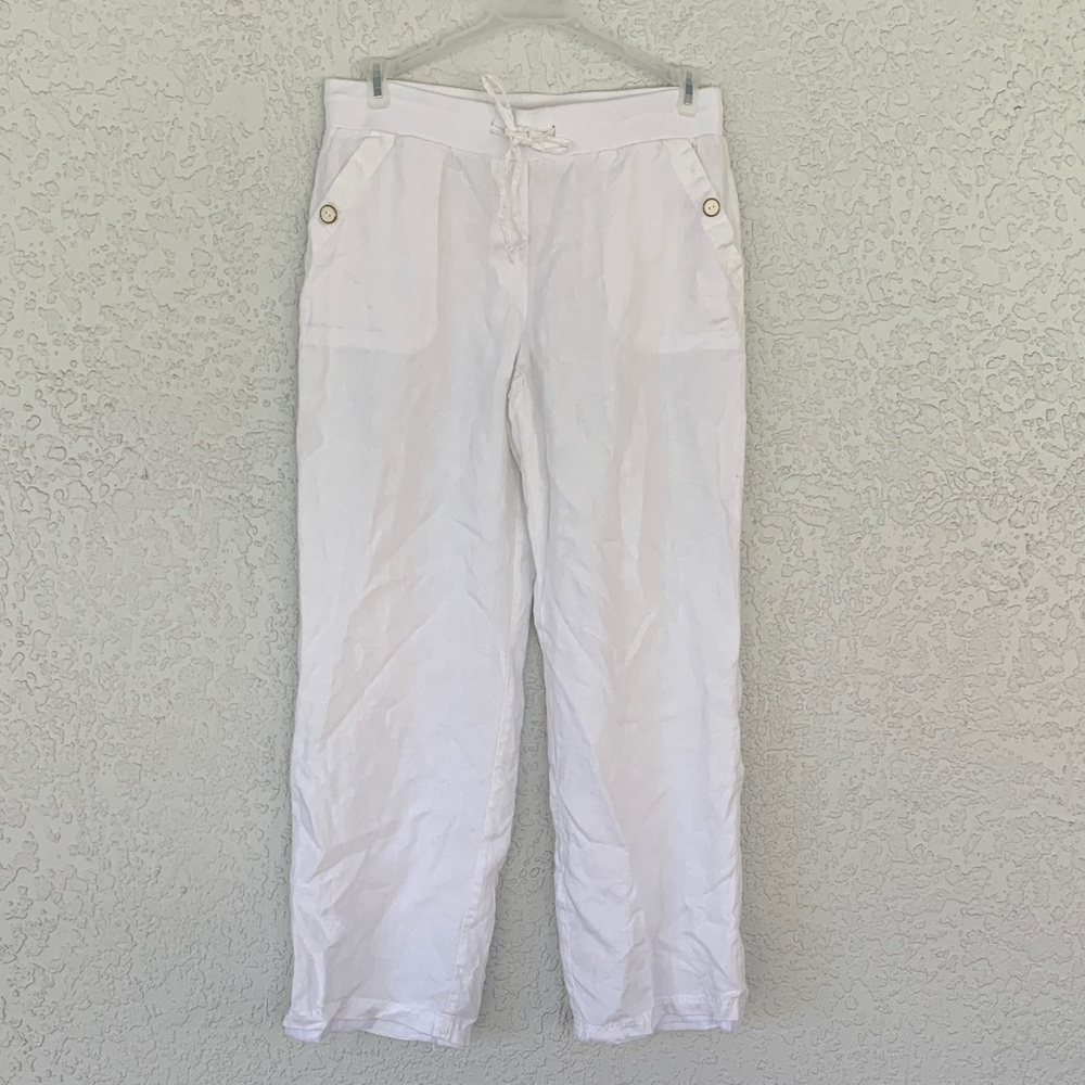 JM Collection linen white Pants size 10